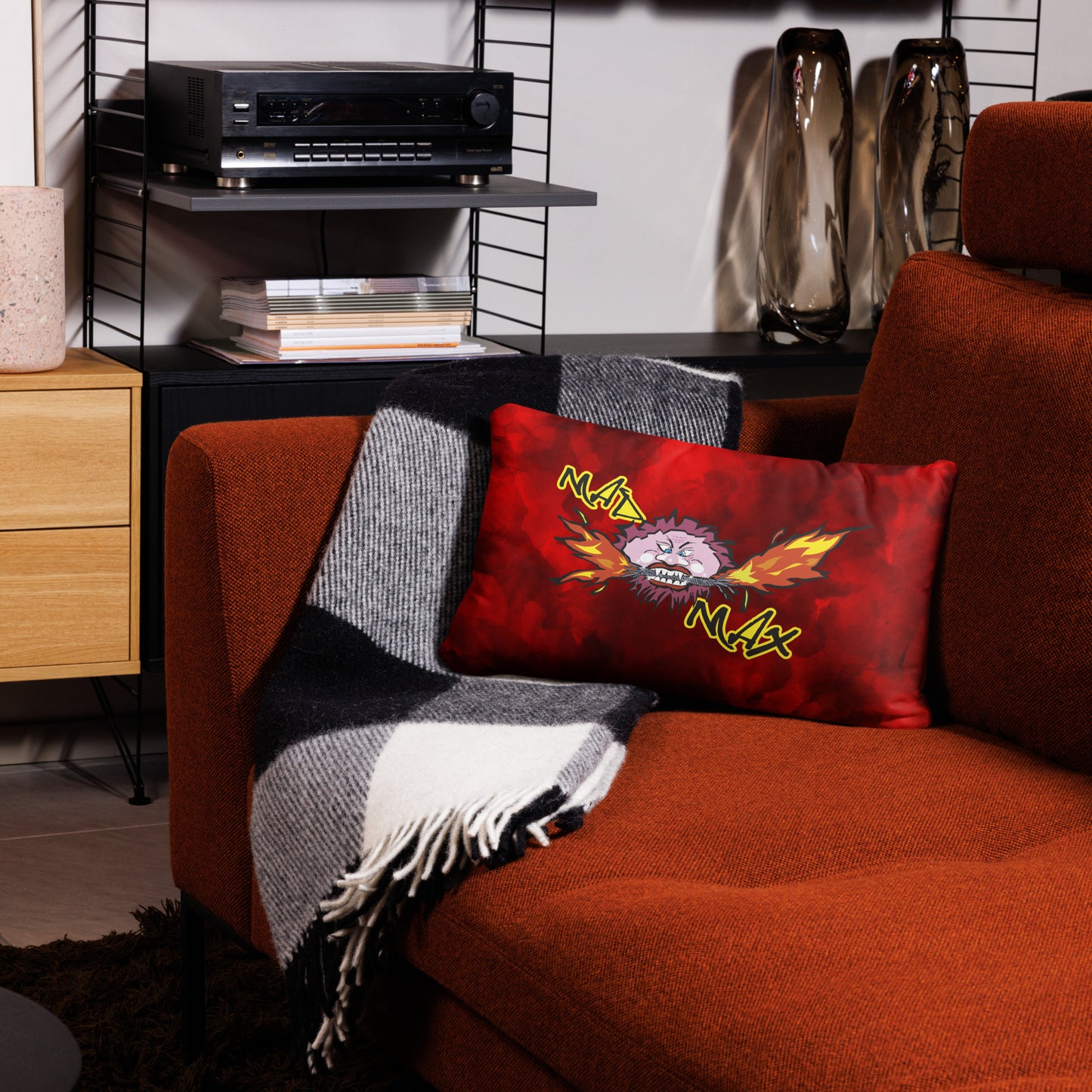 Red Pillow with logo mad max