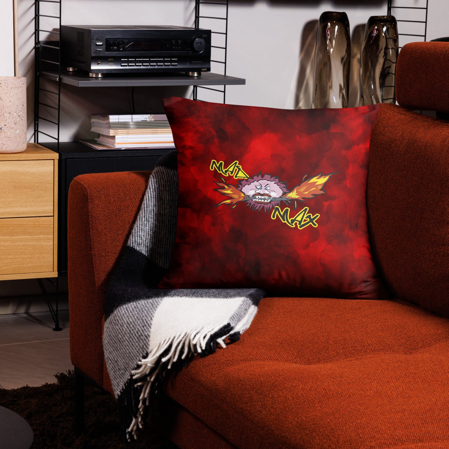 Red Pillow with logo mad max
