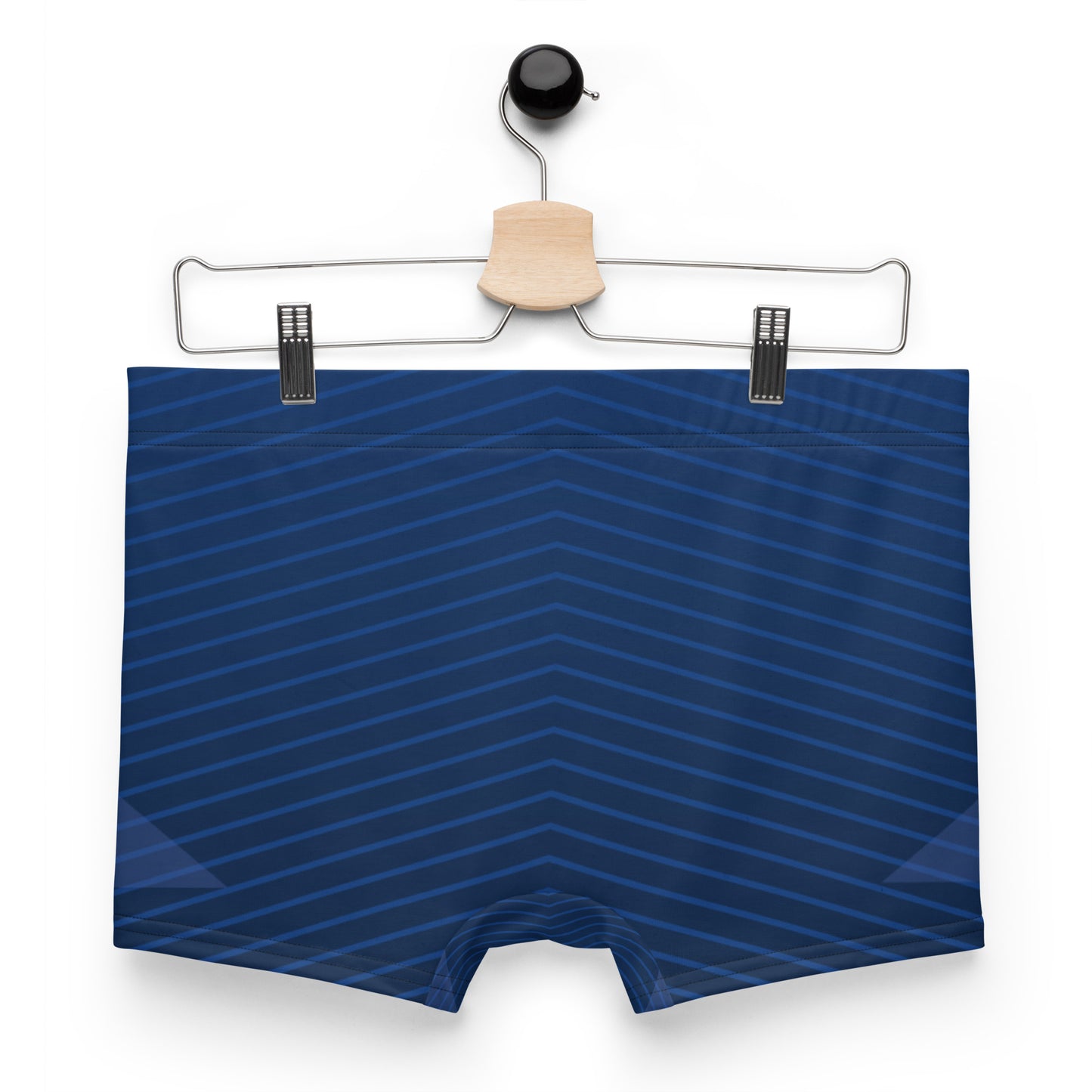 Dark blue boxer with light blue dashes