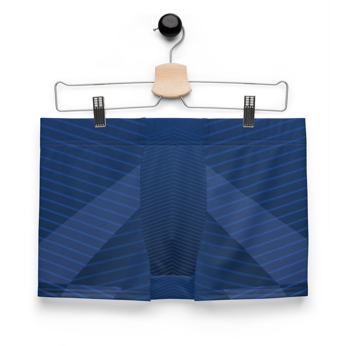 Dark blue boxer with light blue dashes
