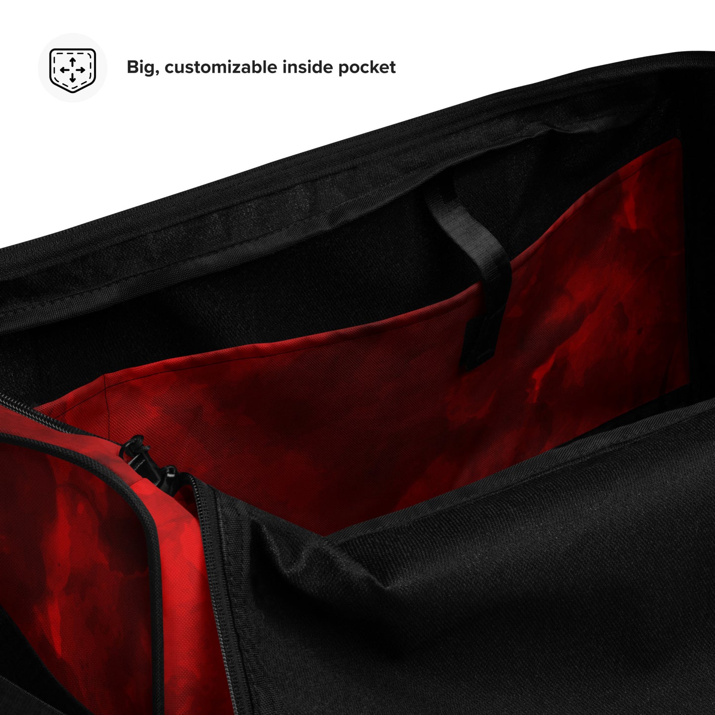 Red duffle bag with MAD MAX logo