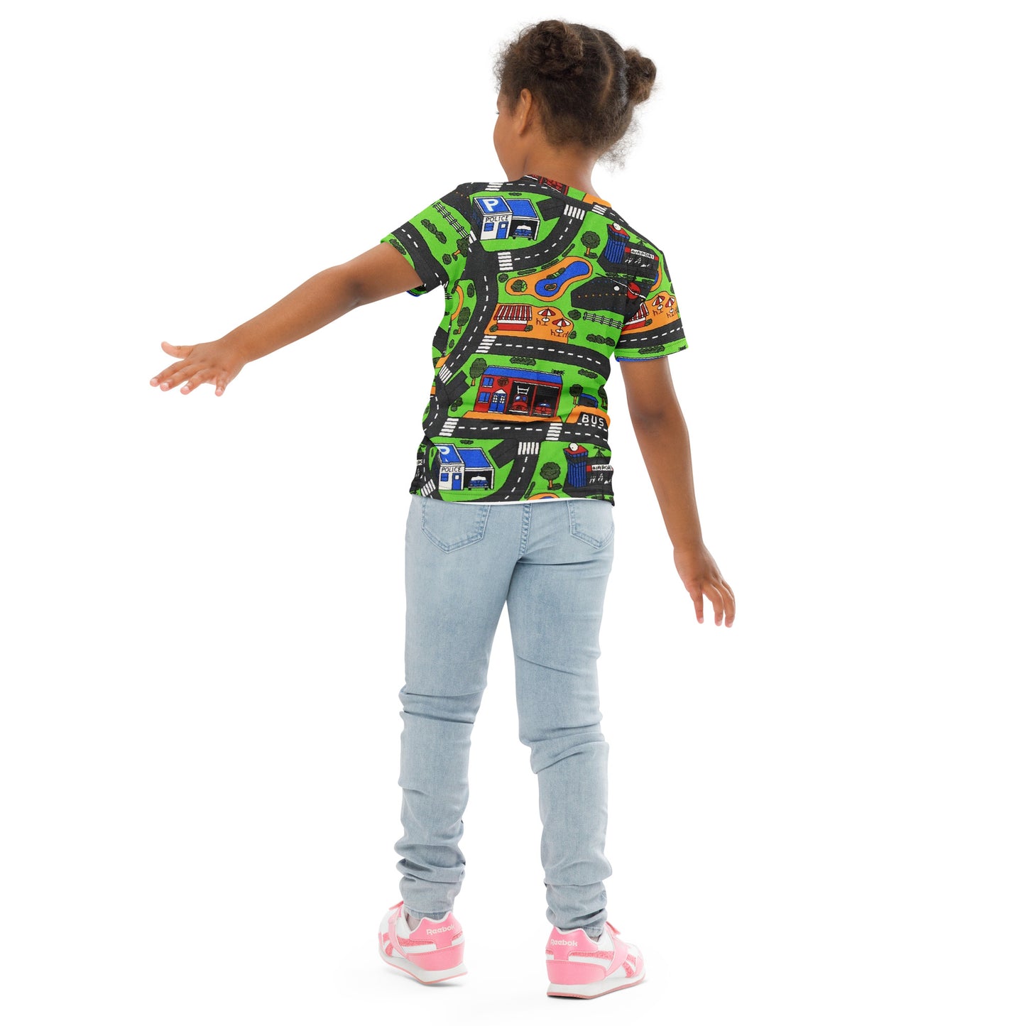 Kid with all over print of Traffic