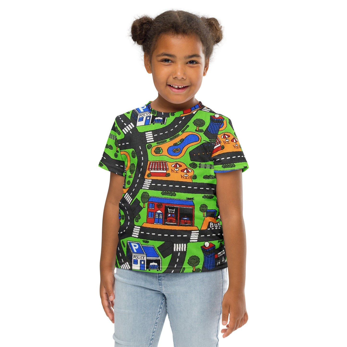 Kid with all over print of Traffic