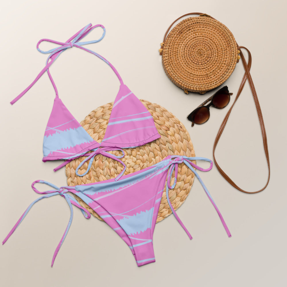 "Blue/Pink" All over print teenager bikini