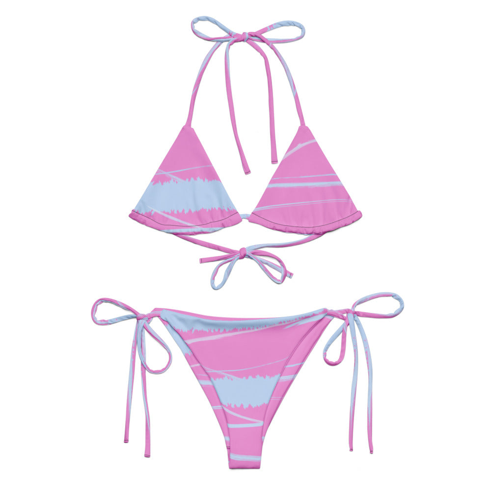 "Blue/Pink" All over print teenager bikini