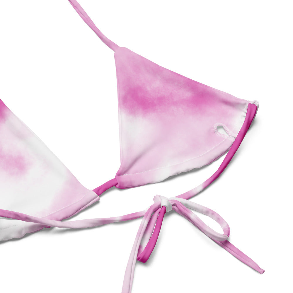 "White/Pink" All over print teenager bikini
