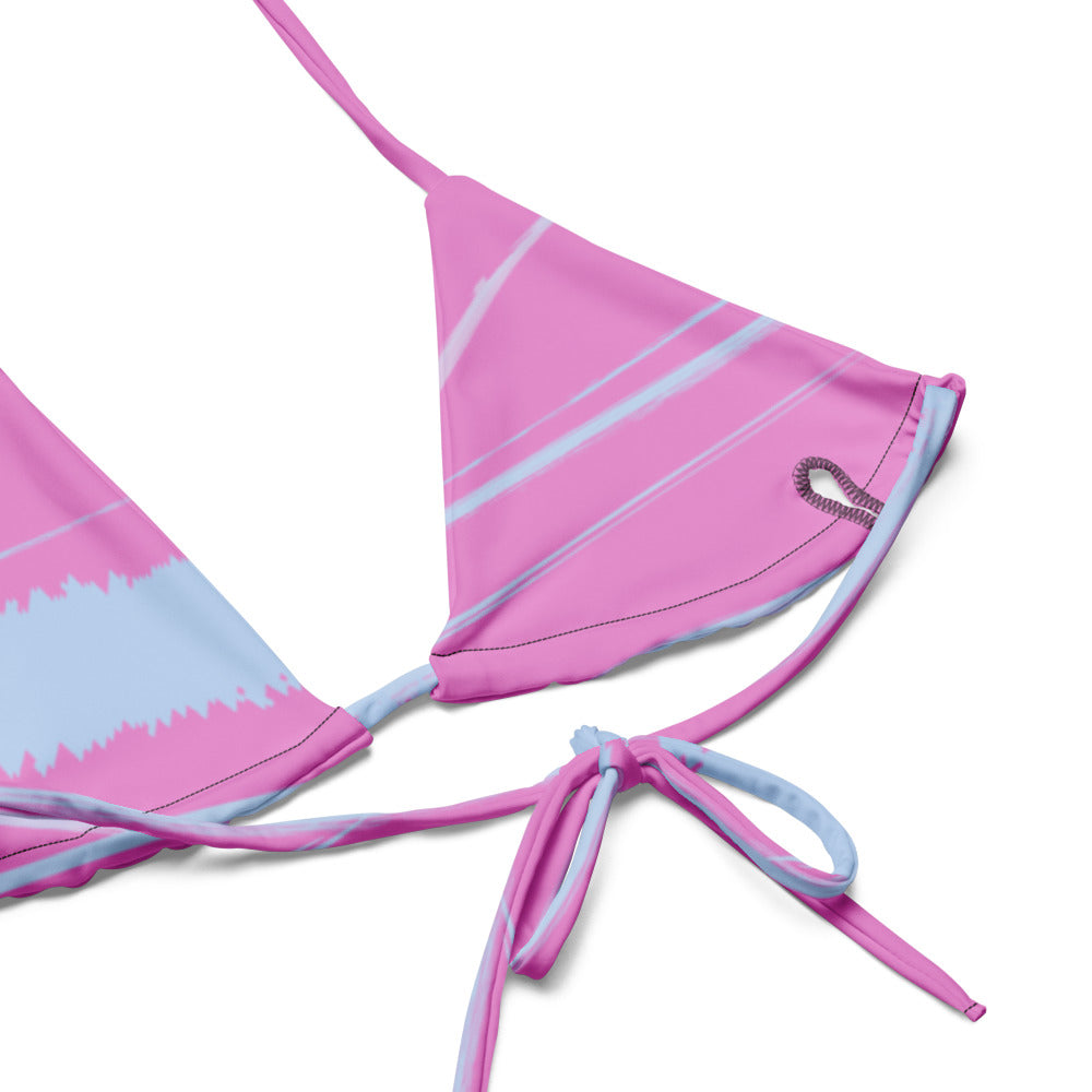 "Blue/Pink" All over print teenager bikini