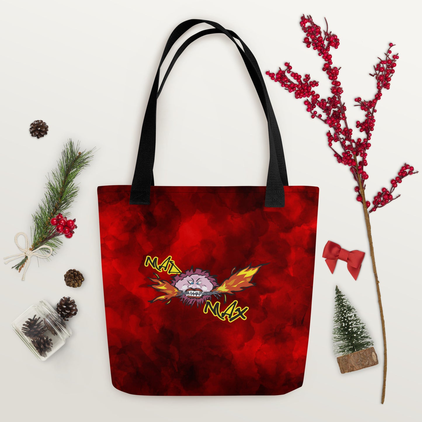 Red Tote bag with logo of MAD MAX
