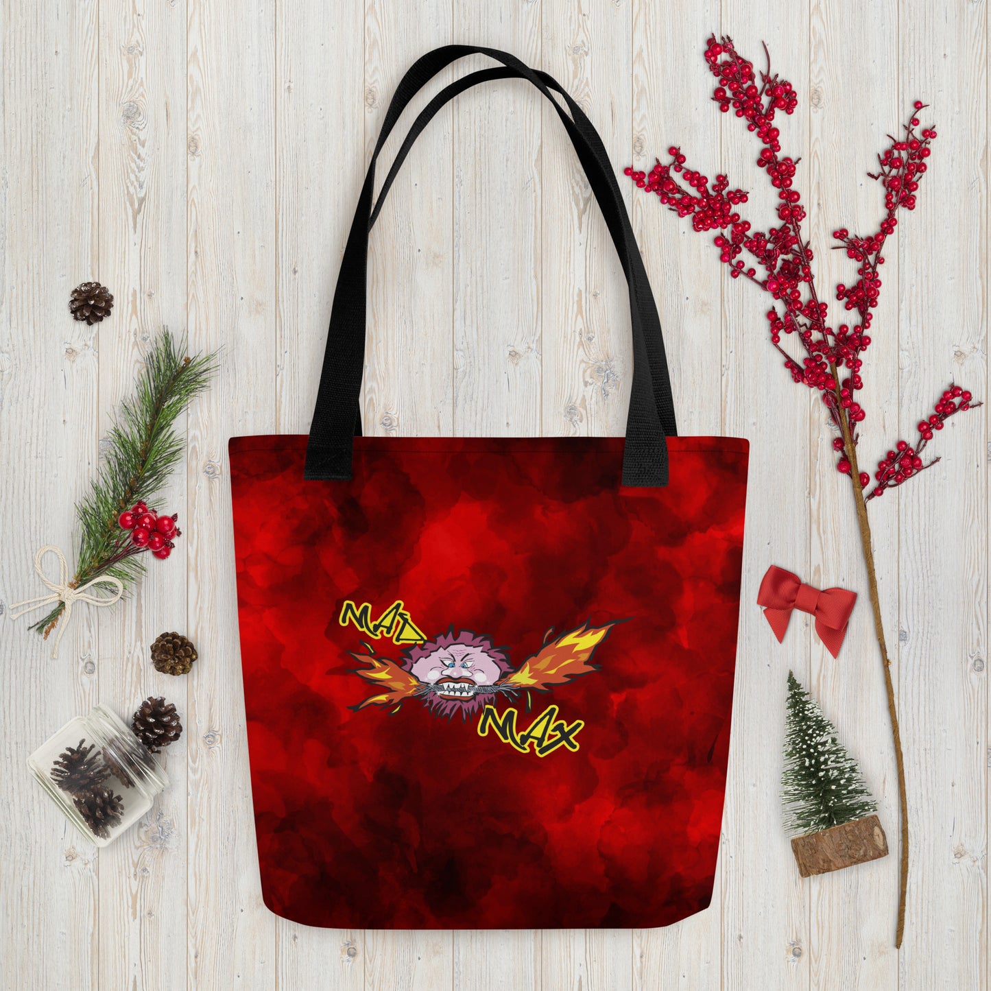 Red Tote bag with logo of MAD MAX