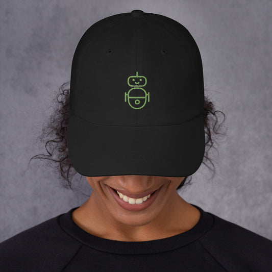 Women with black hat with in green Android logo