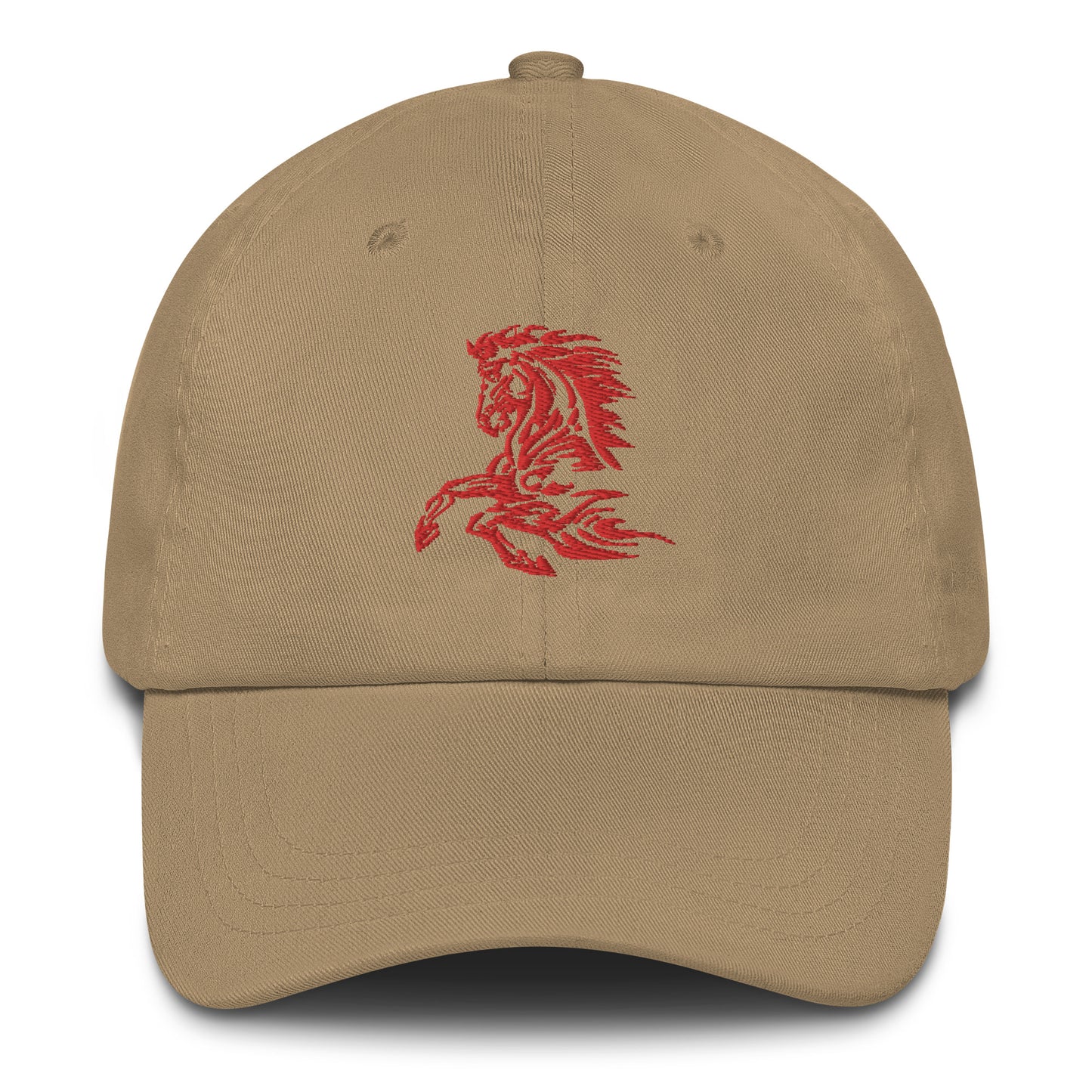 Khaki classic dat hat with red horse