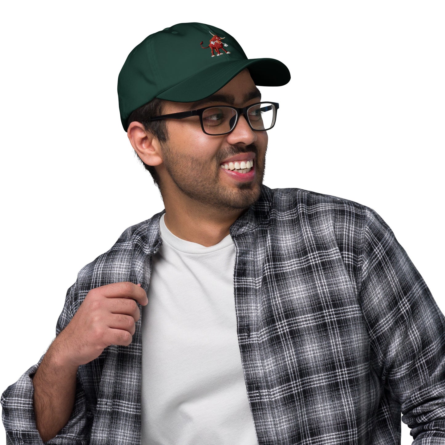 spruce baseball cap with bull
