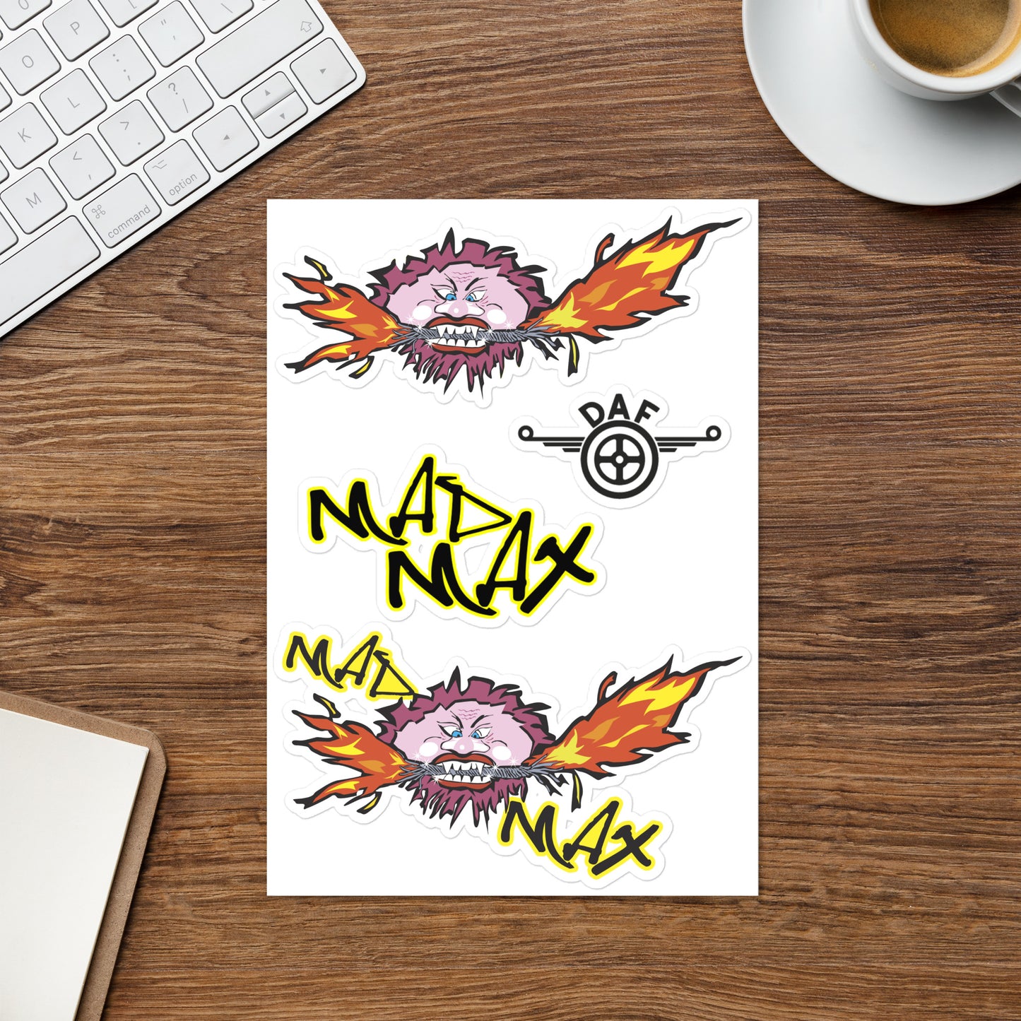 Sheet with mad max stickers