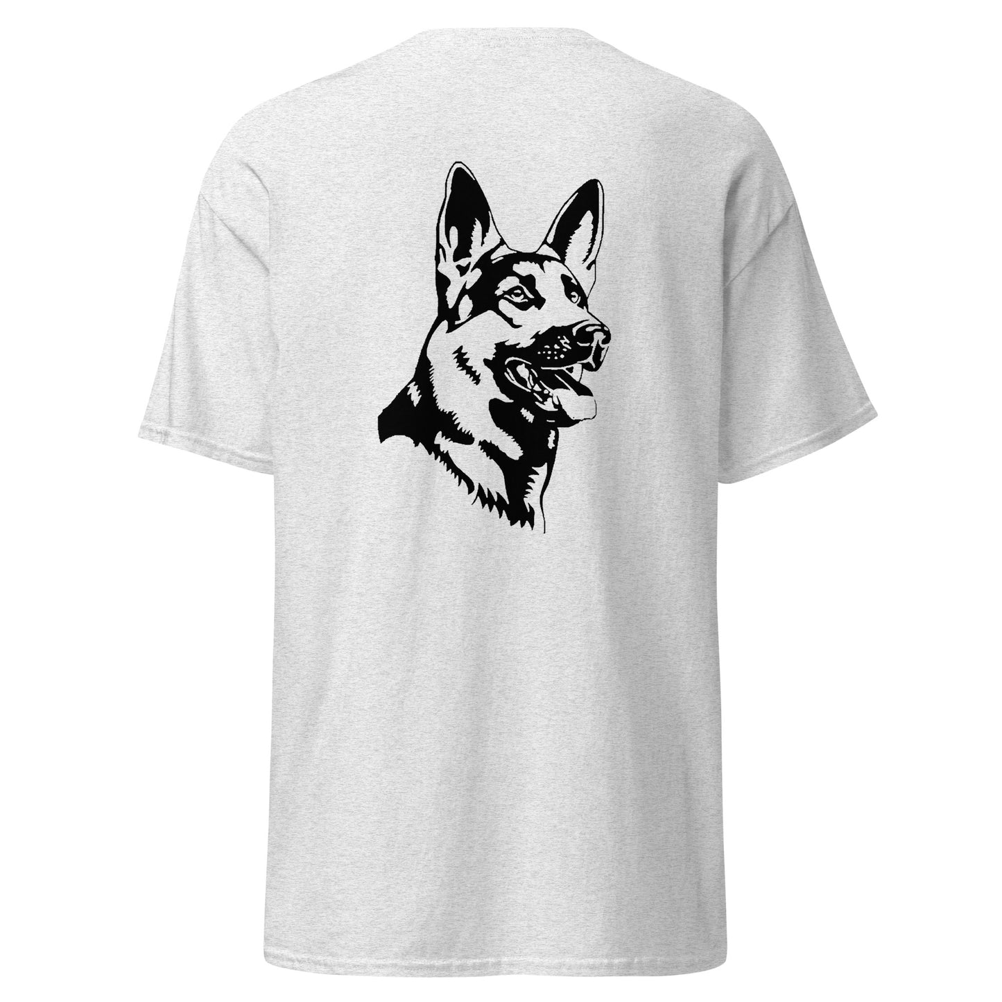 ash shirt with German shepherd