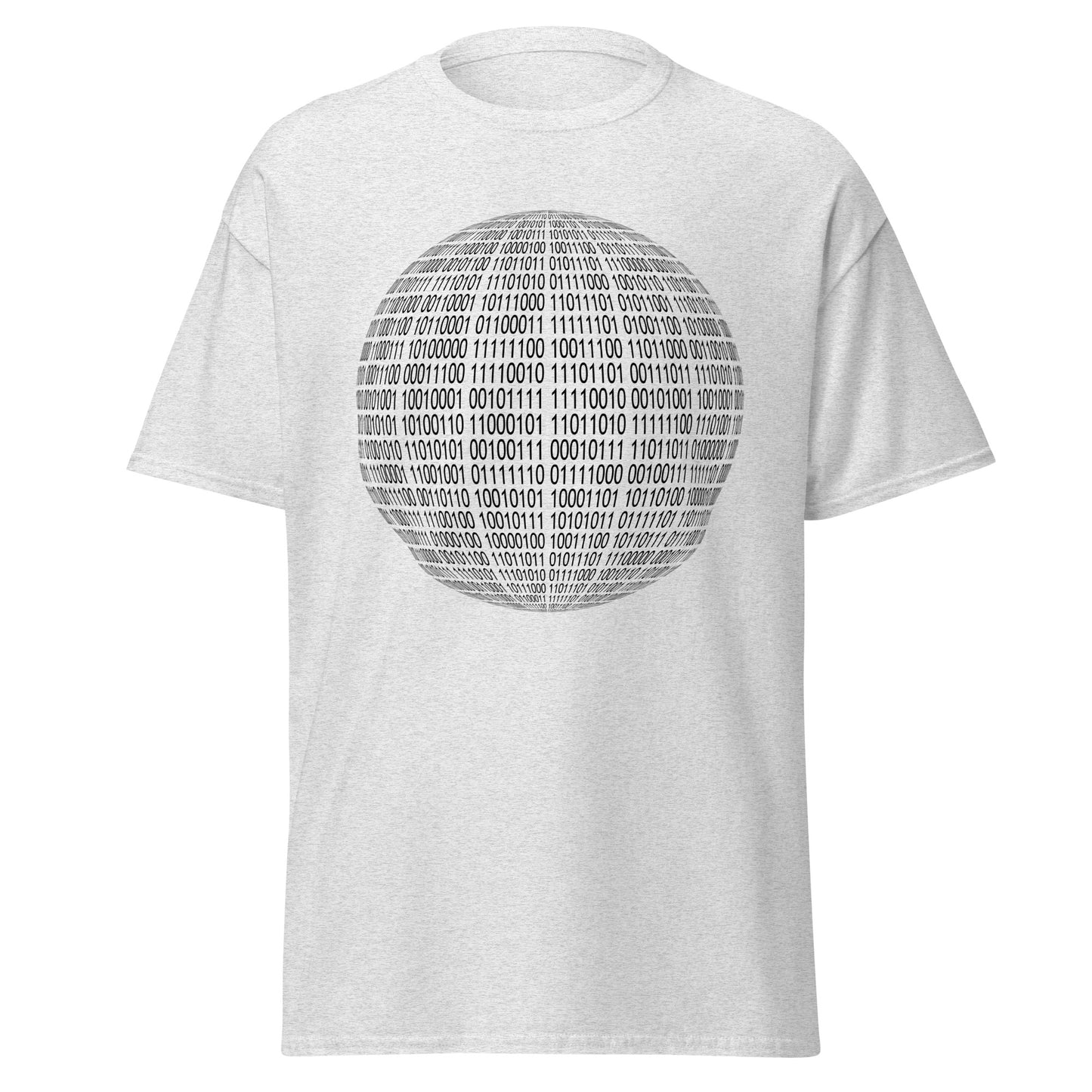 Ash grey men's T-shirt with binaire sphere