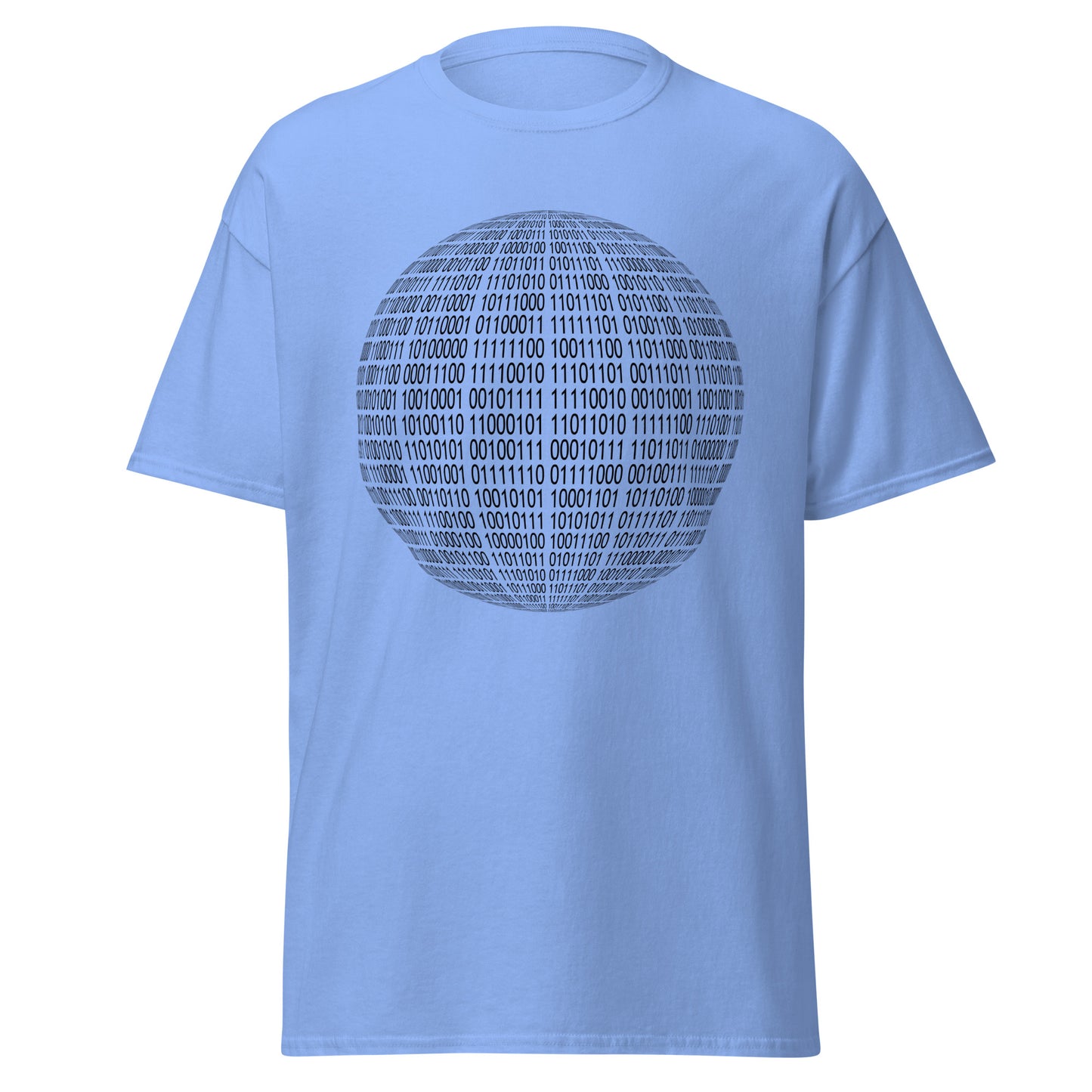 Caroline blue men's T-shirt with binaire sphere