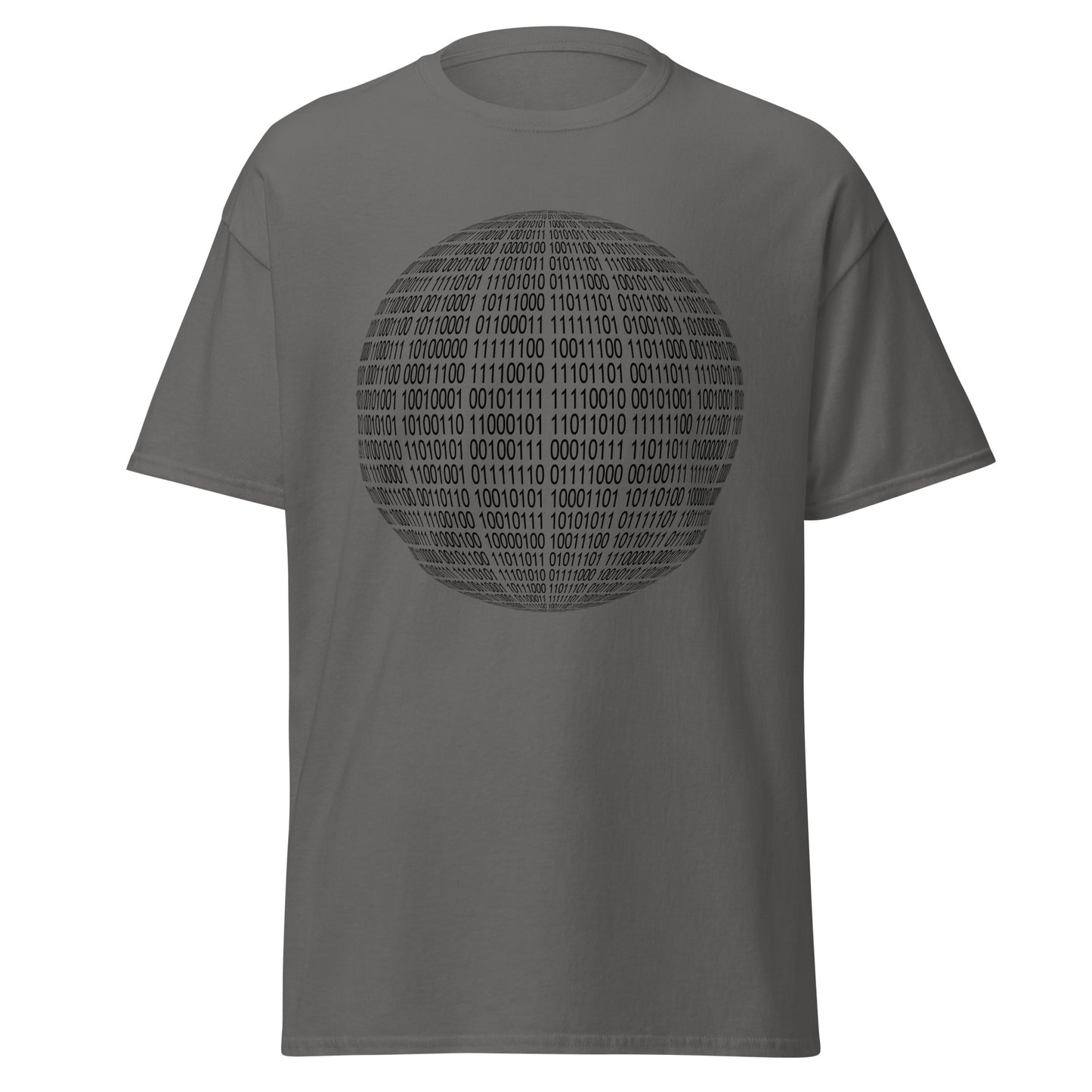 Charcoal men's T-shirt with binaire sphere