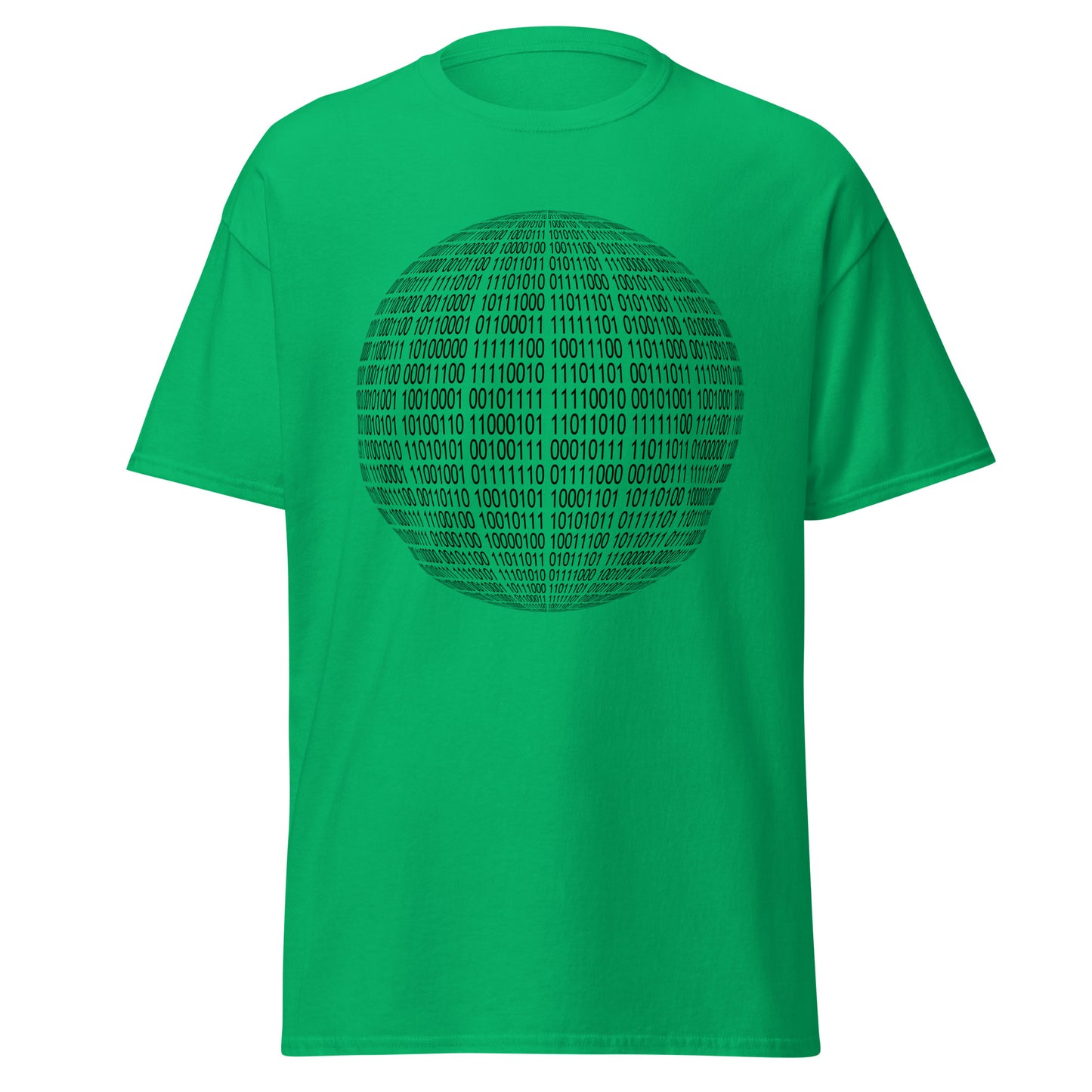 Irish green men's T-shirt with binaire sphere