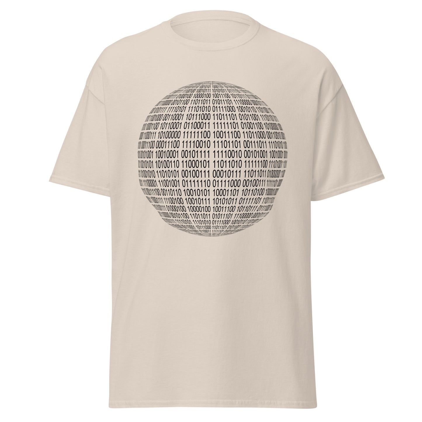 Natural men's T-shirt with binaire sphere