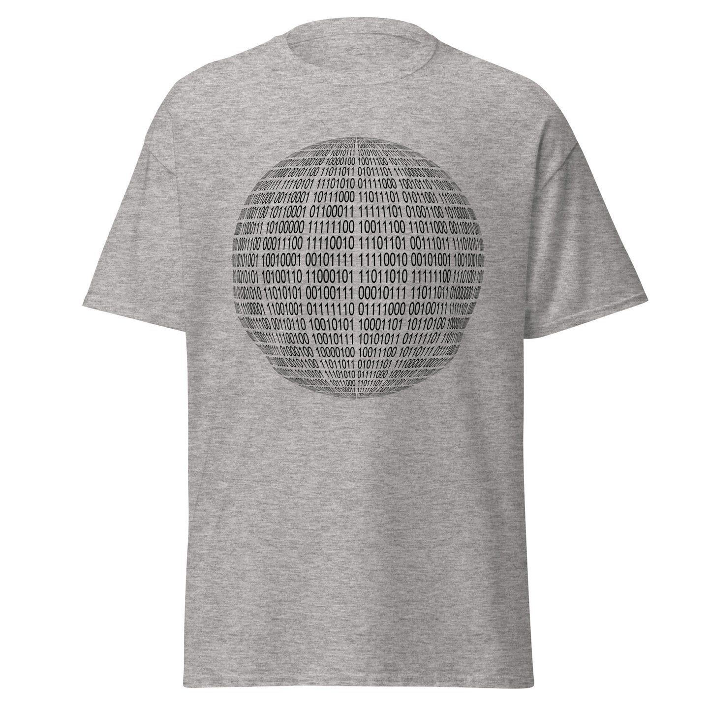Sport grey men's T-shirt with binaire sphere