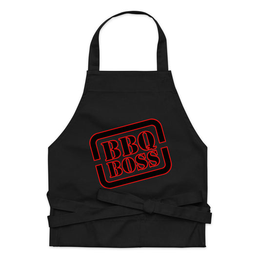 black apron with text "BBQ BOSS"