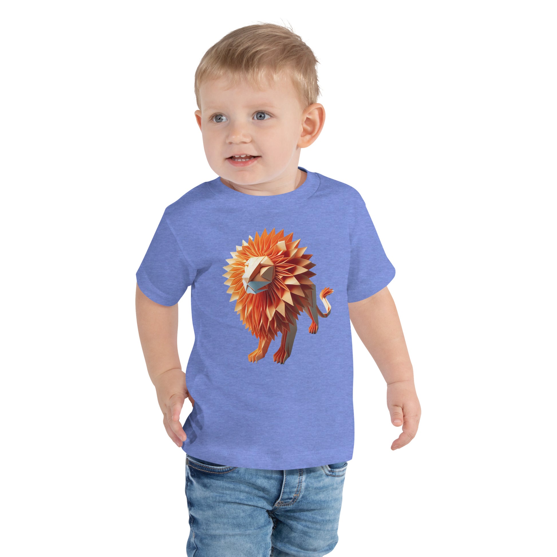 Kids with colombia blue T-shirt with print of a lion