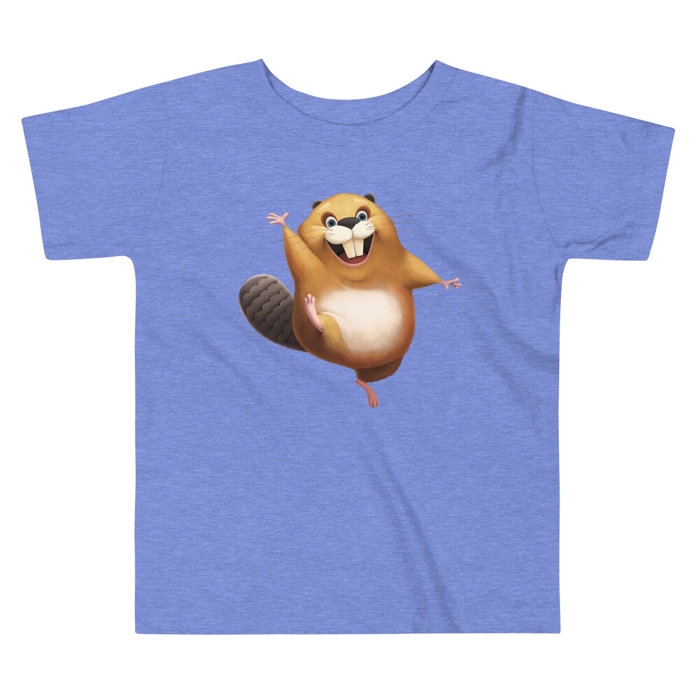 Columbia blue youth staple tee with happy beaver
