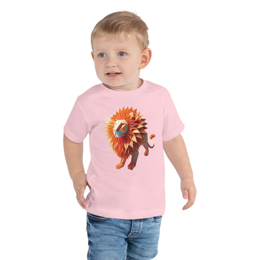 Kids with pink T-shirt with print of a lion