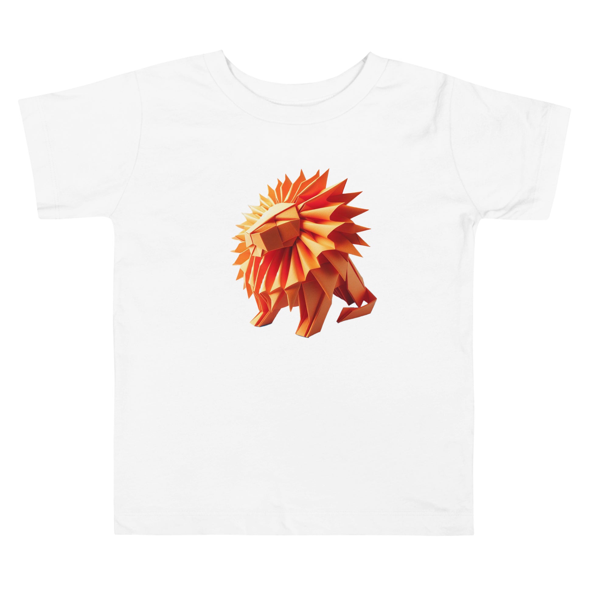 Kids with white T-shirt with print of a lion