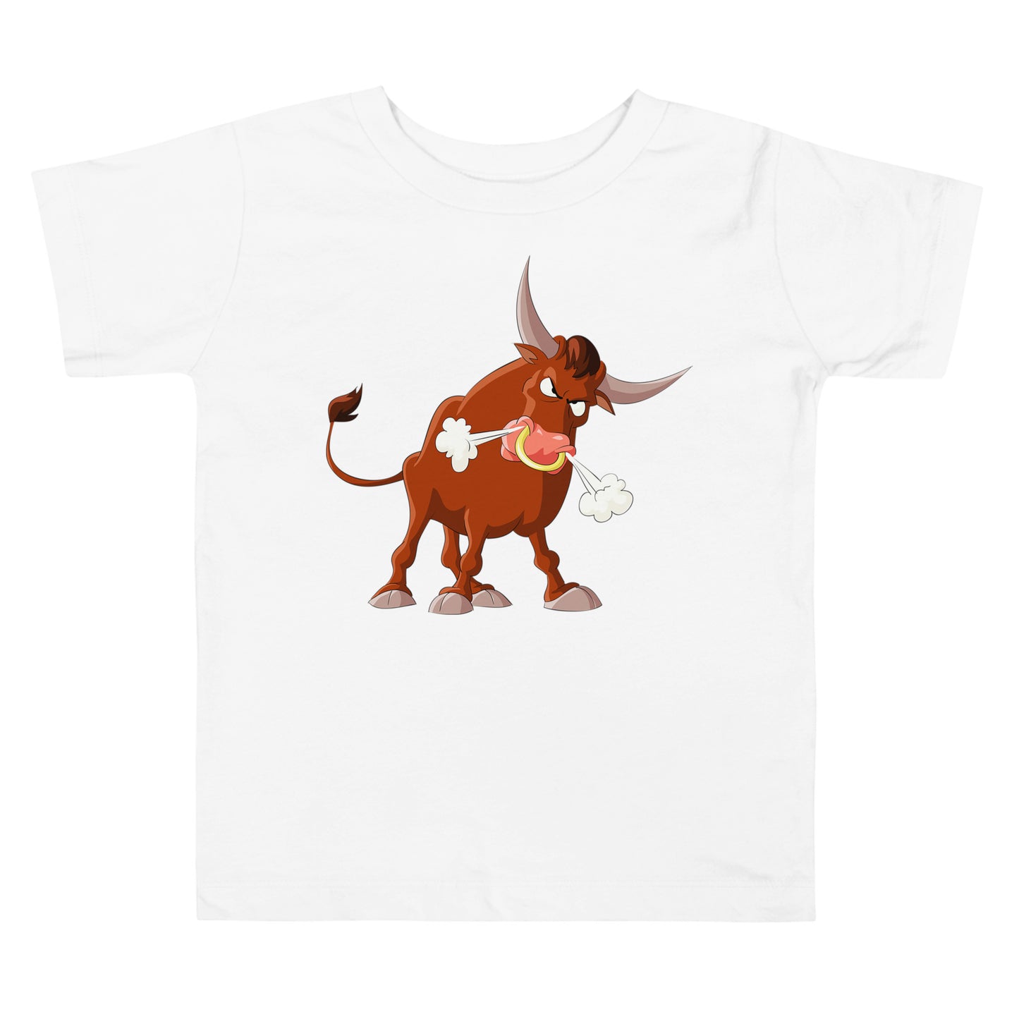 white toddler t-shirt with bull