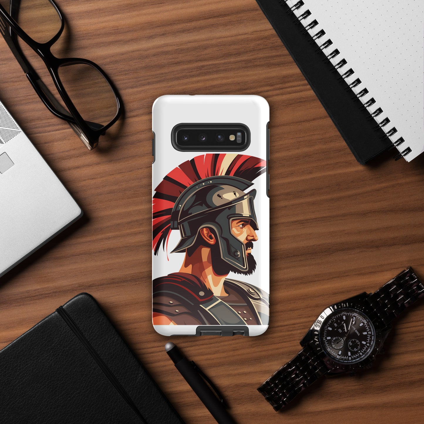 Glossy Tough Case for Samsung with a print of a warrior