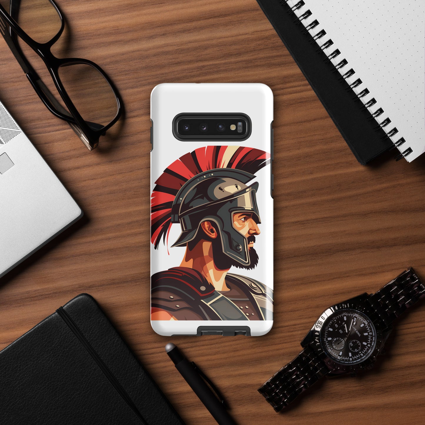 Glossy Tough Case for Samsung with a print of a warrior