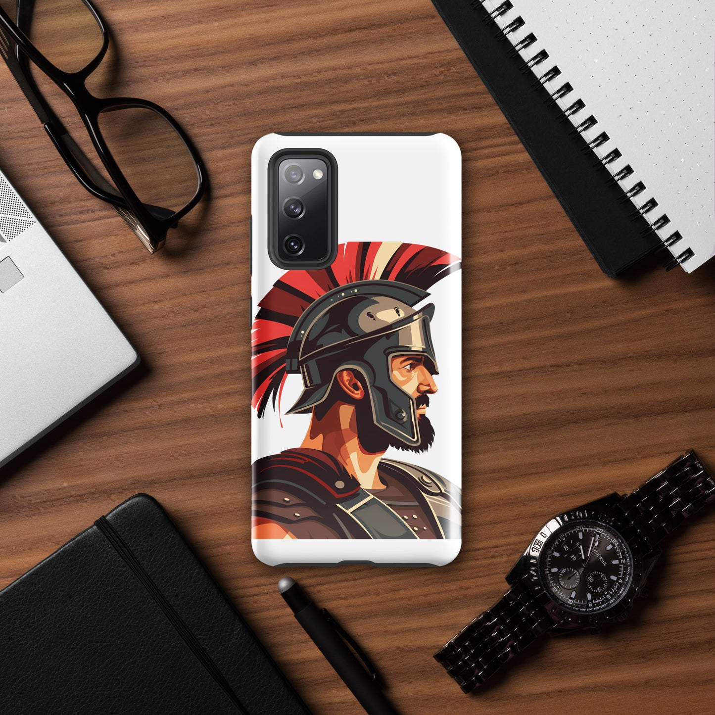 Glossy Tough Case for Samsung with a print of a warrior