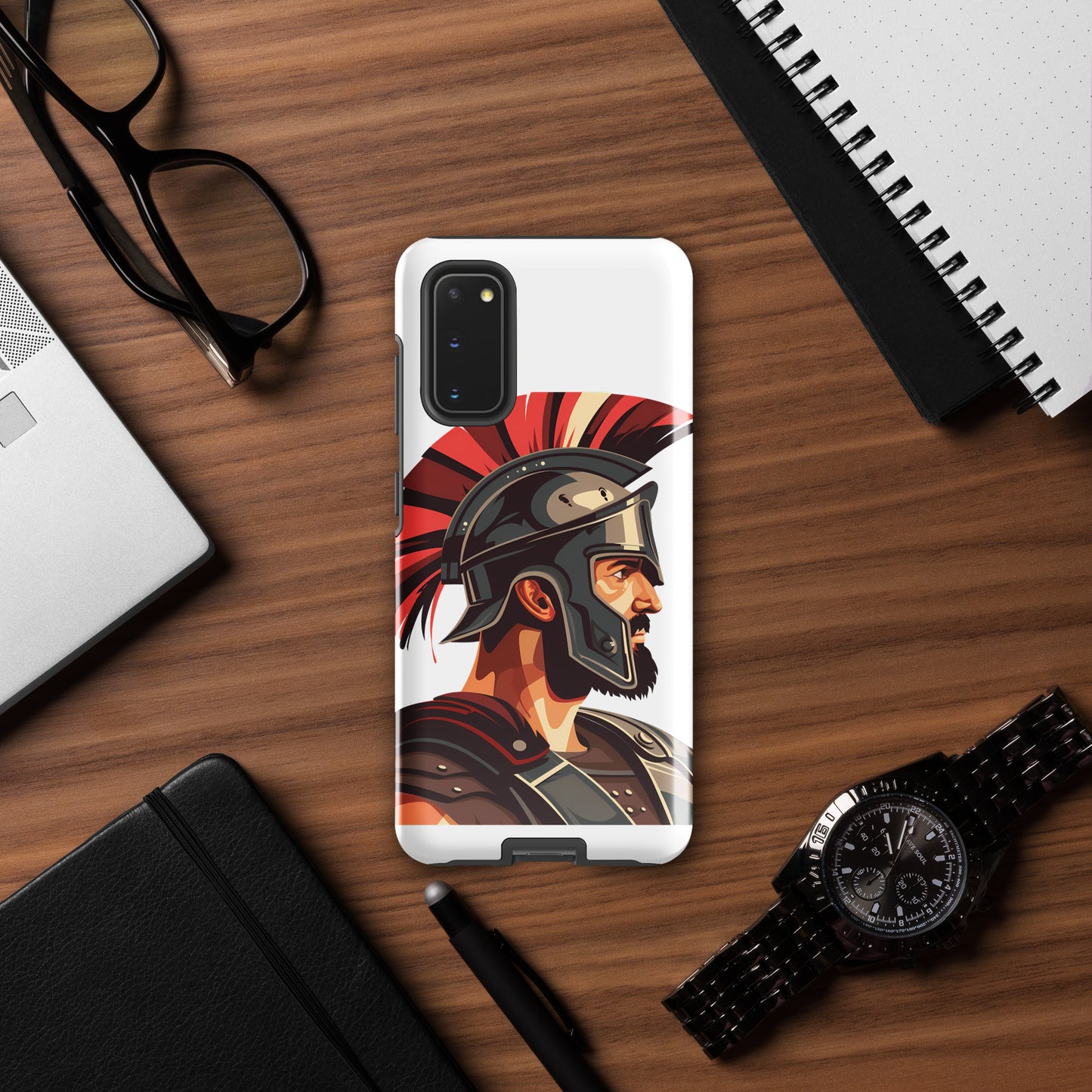 Glossy Tough Case for Samsung with a print of a warrior