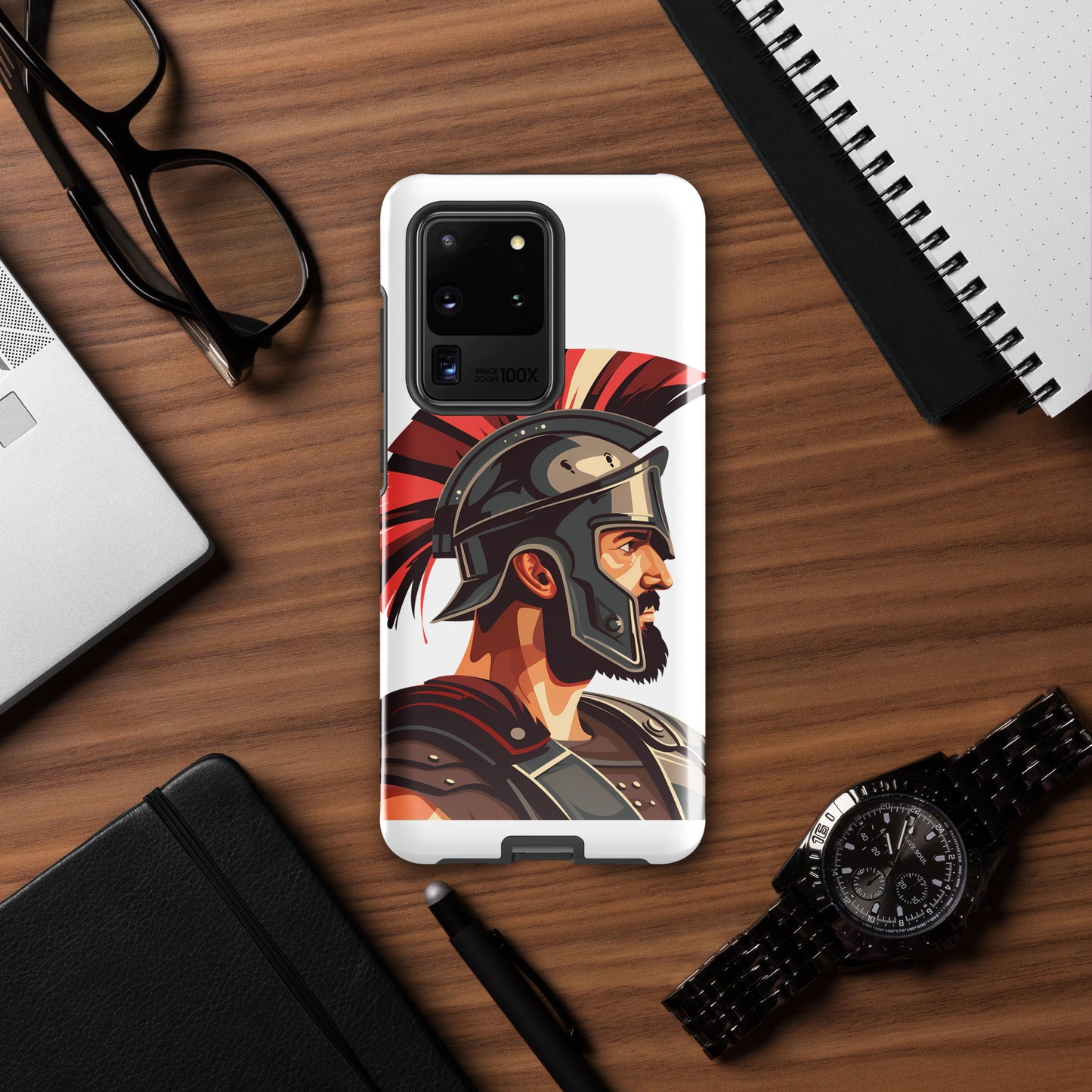 Glossy Tough Case for Samsung with a print of a warrior
