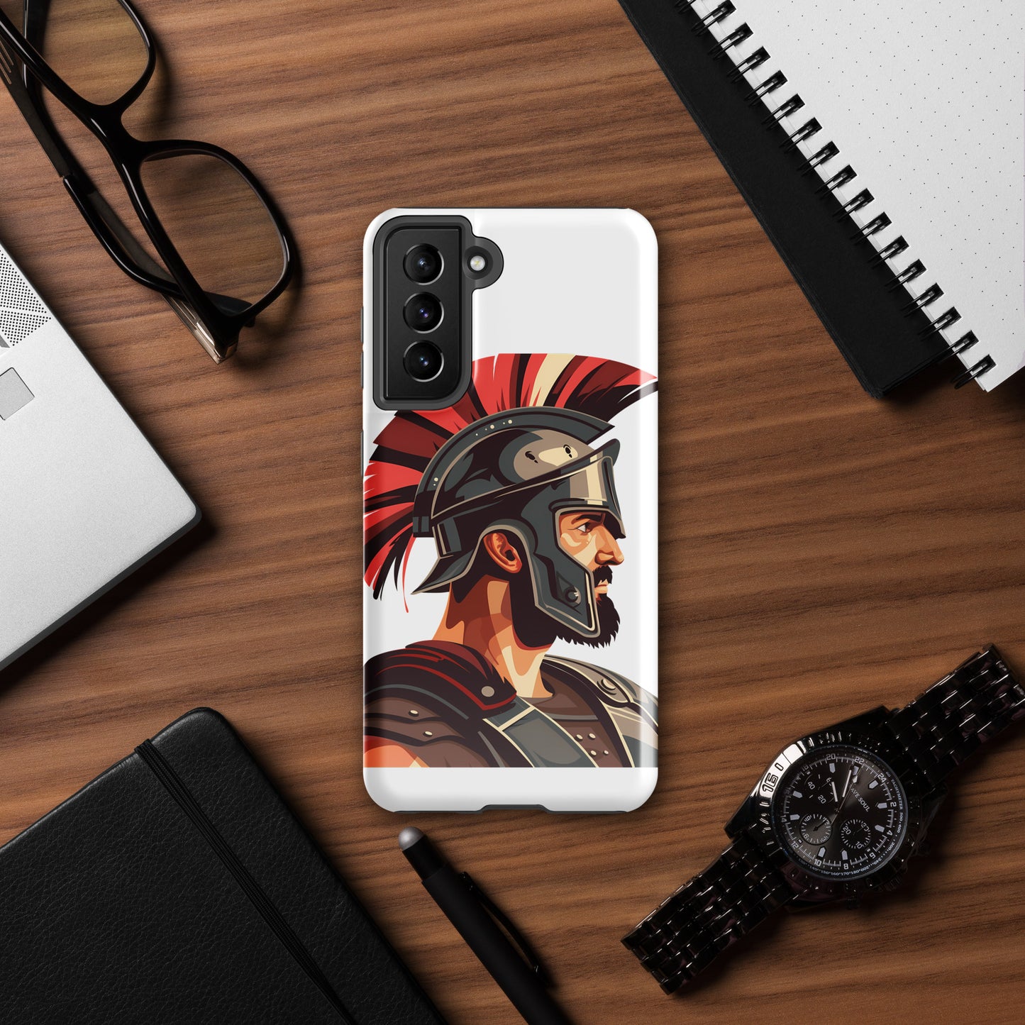 Glossy Tough Case for Samsung with a print of a warrior