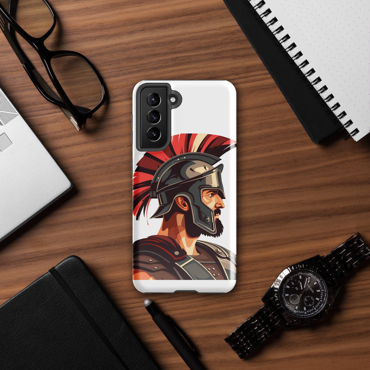 Glossy Tough Case for Samsung with a print of a warrior