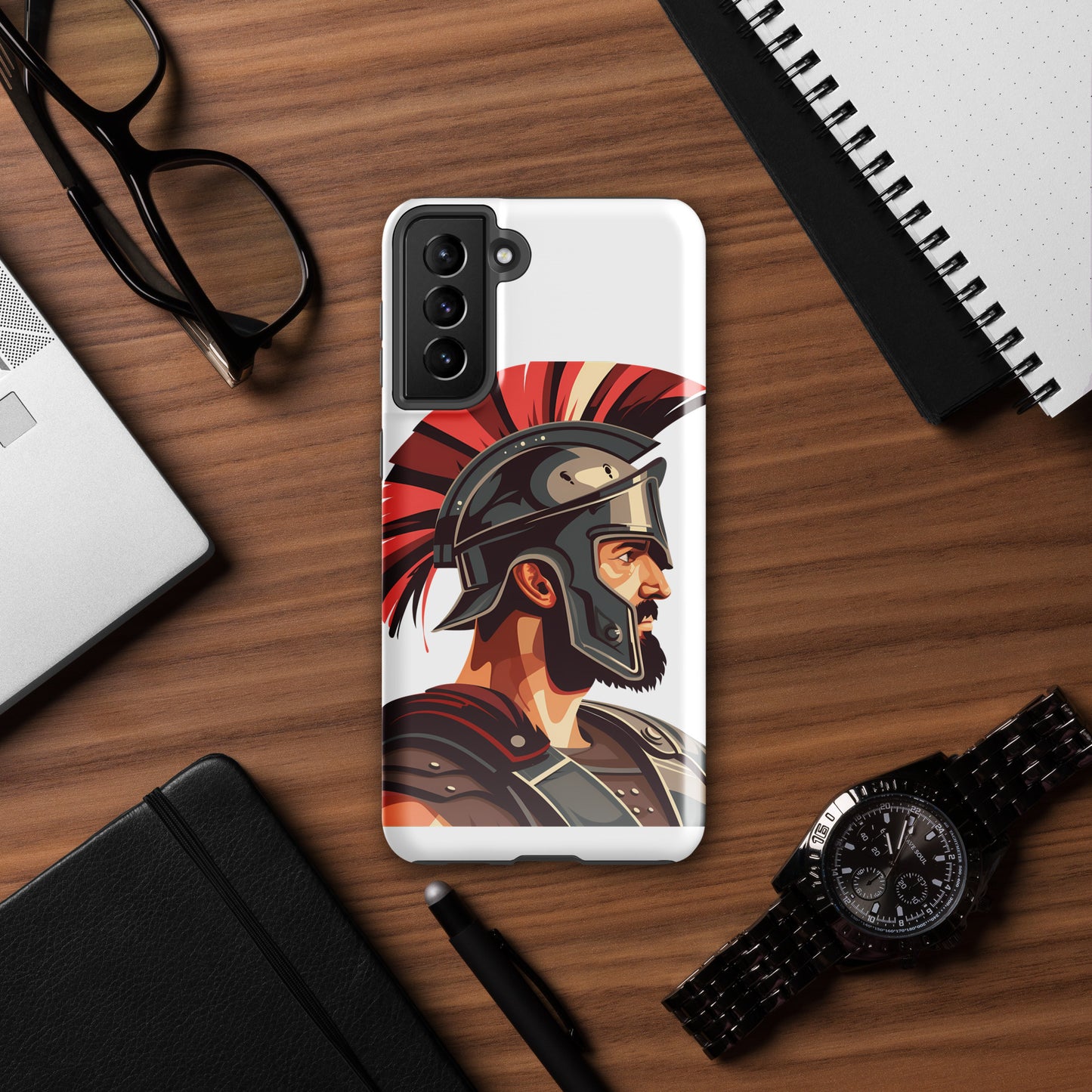 Glossy Tough Case for Samsung with a print of a warrior