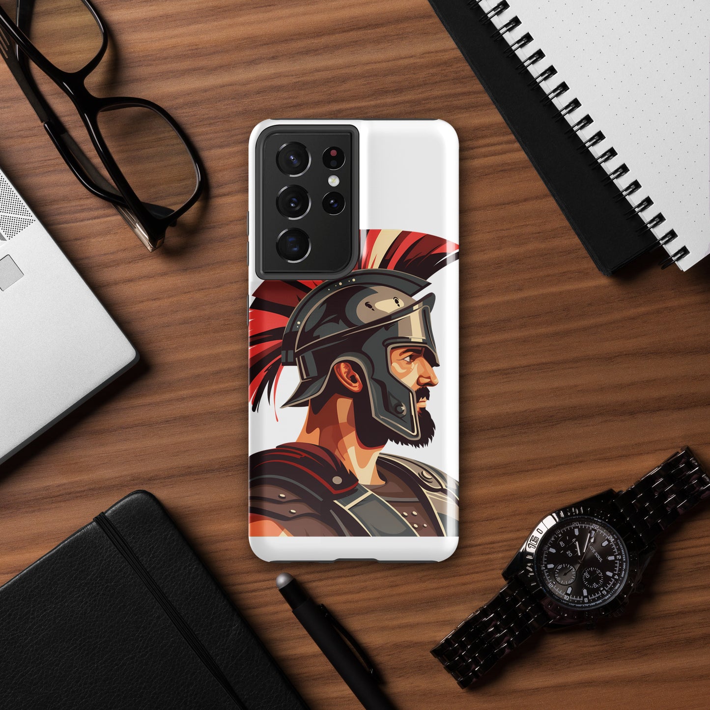 Glossy Tough Case for Samsung with a print of a warrior