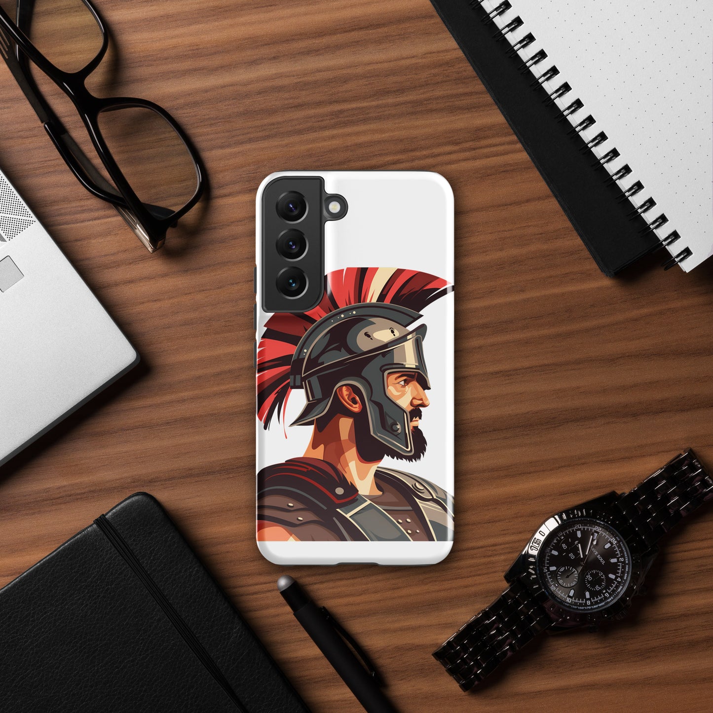 Glossy Tough Case for Samsung with a print of a warrior
