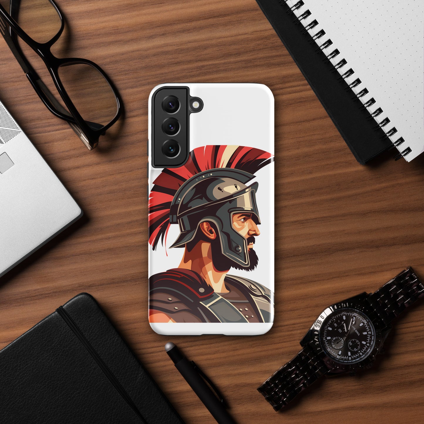 Glossy Tough Case for Samsung with a print of a warrior