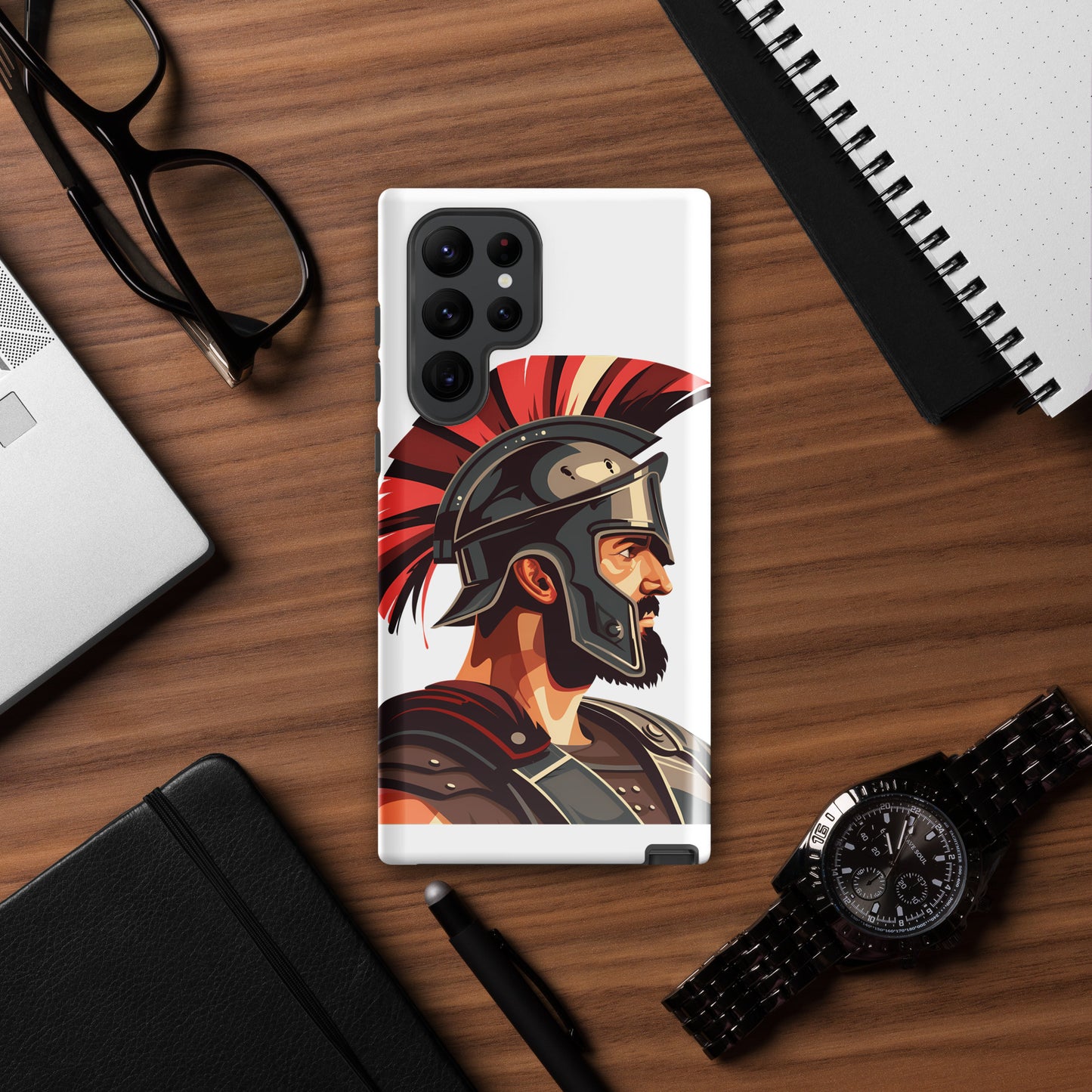 Glossy Tough Case for Samsung with a print of a warrior