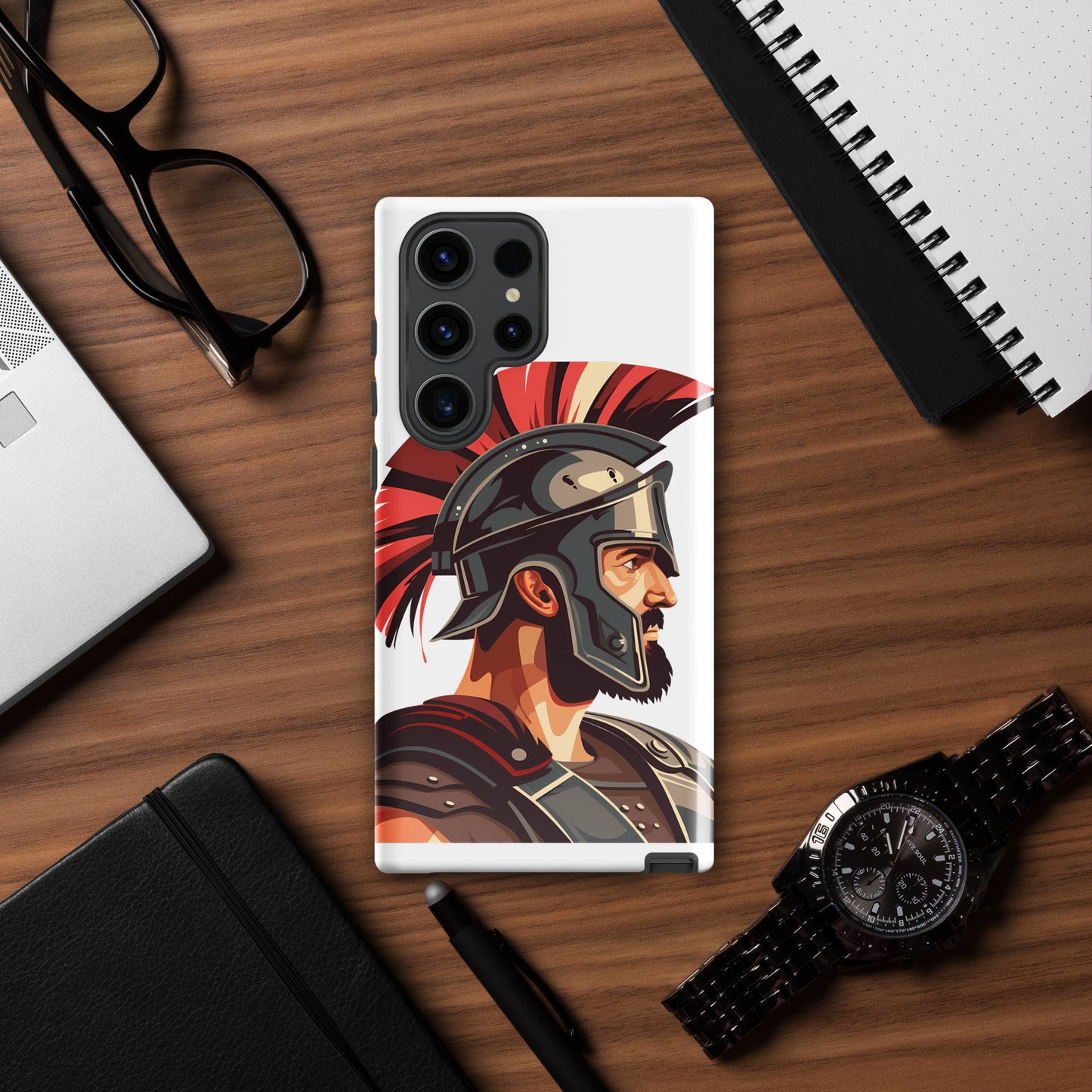 Glossy Tough Case for Samsung with a print of a warrior