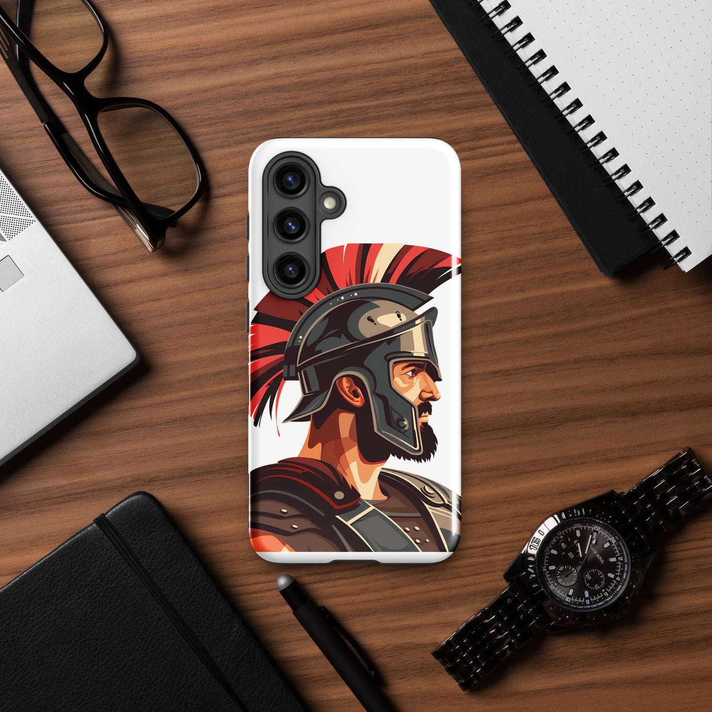 Glossy Tough Case for Samsung with a print of a warrior