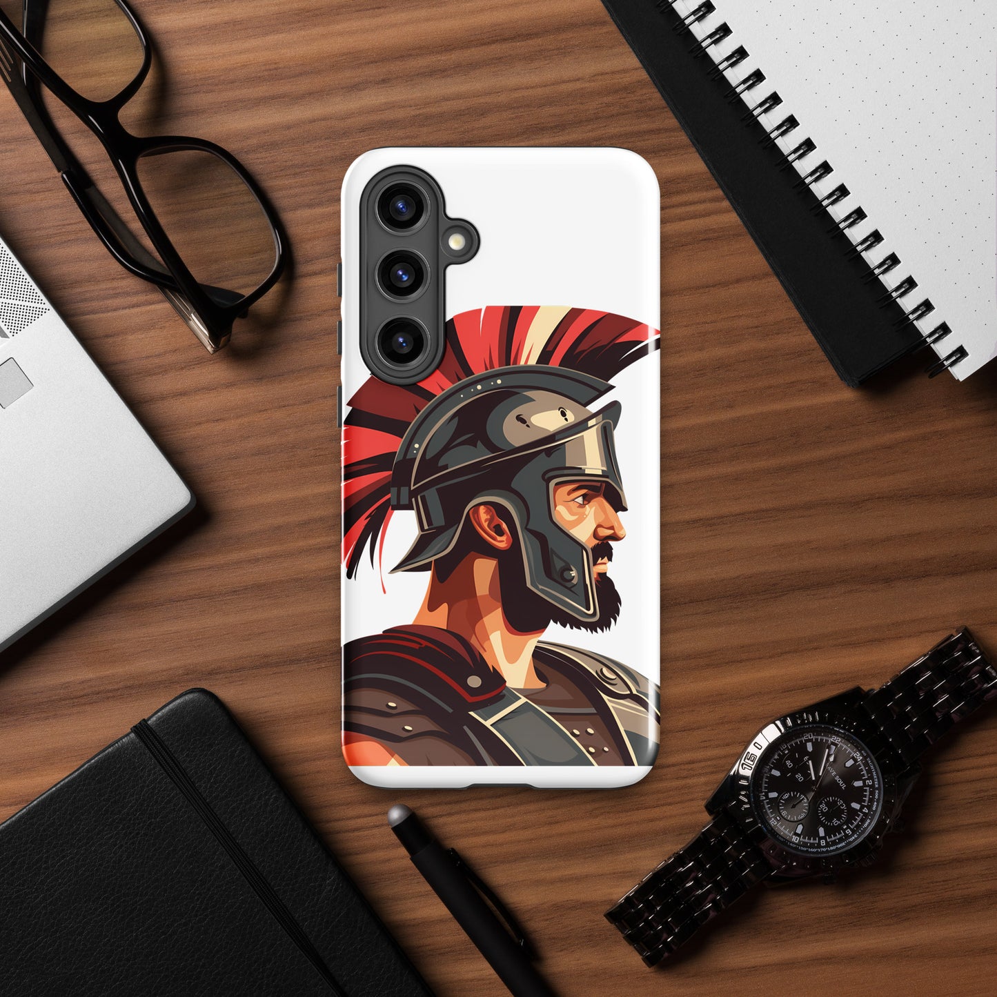 Glossy Tough Case for Samsung with a print of a warrior
