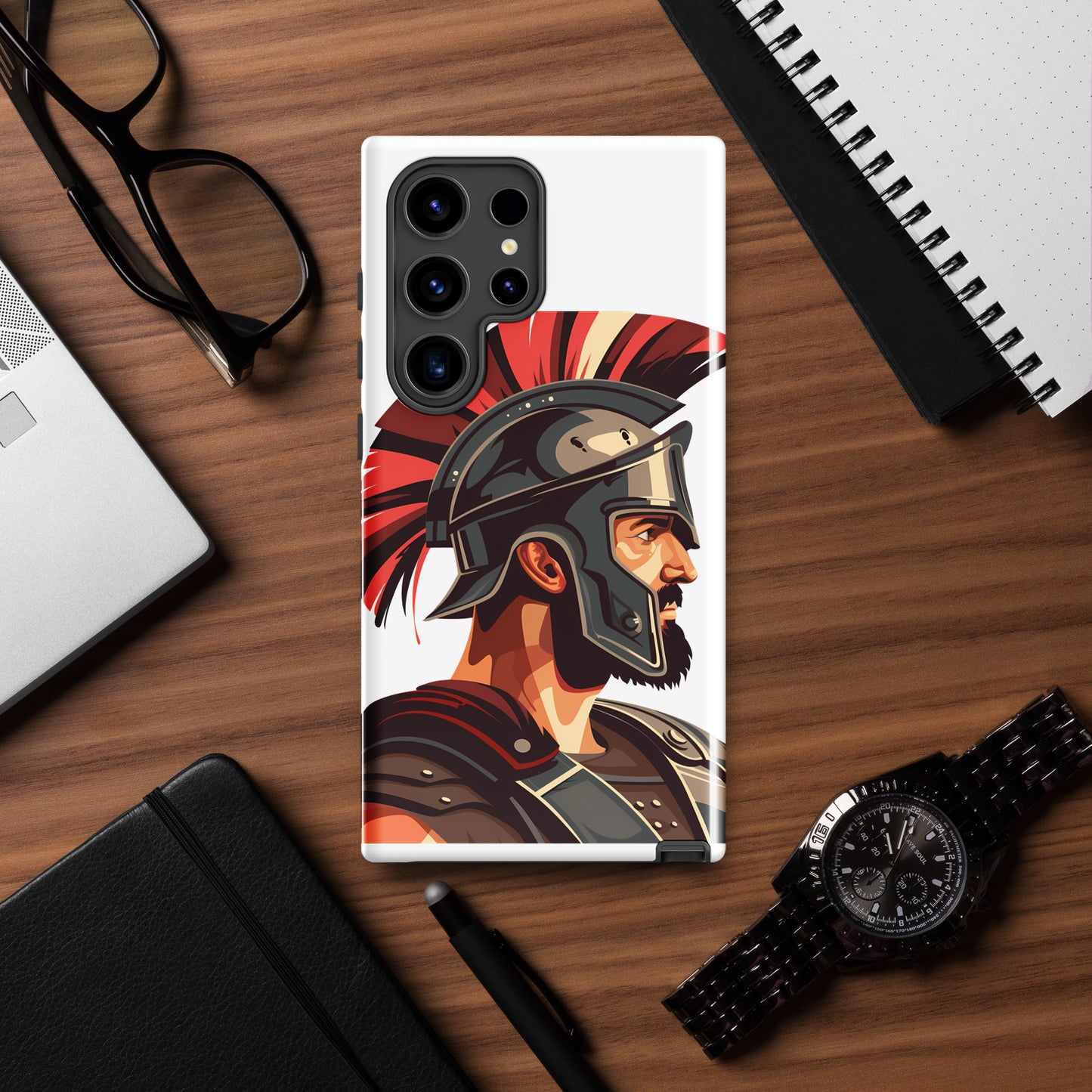 Glossy Tough Case for Samsung with a print of a warrior