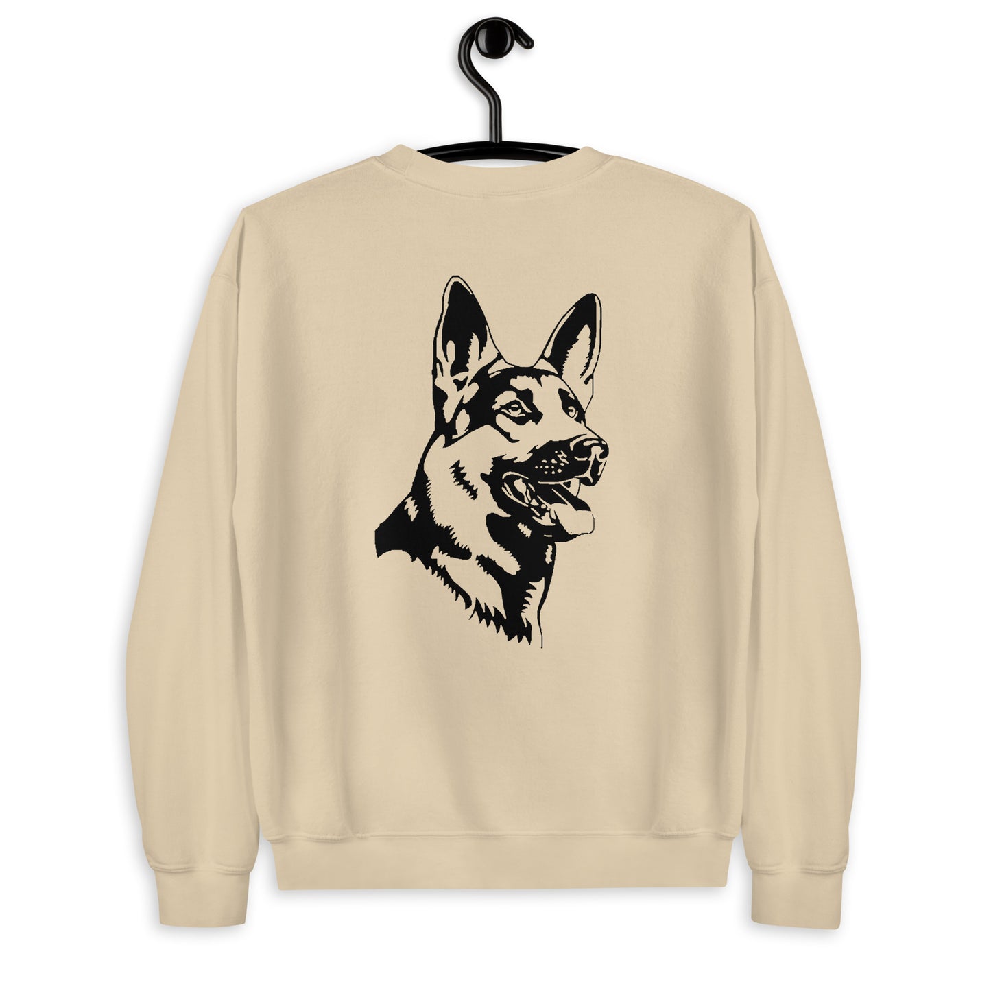 sand sweatshirt with German shepherd