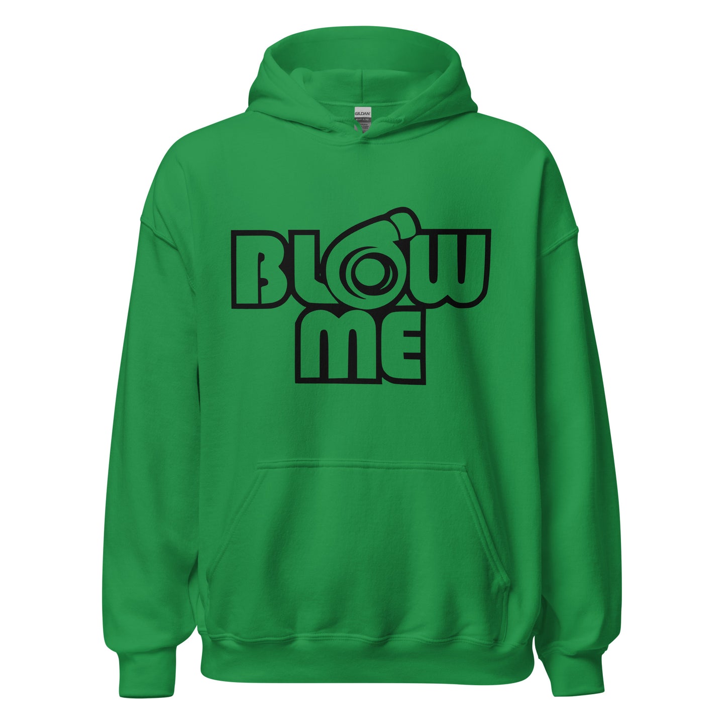 Irish green hoodie for men and women with the text Blow me, turbo compressor