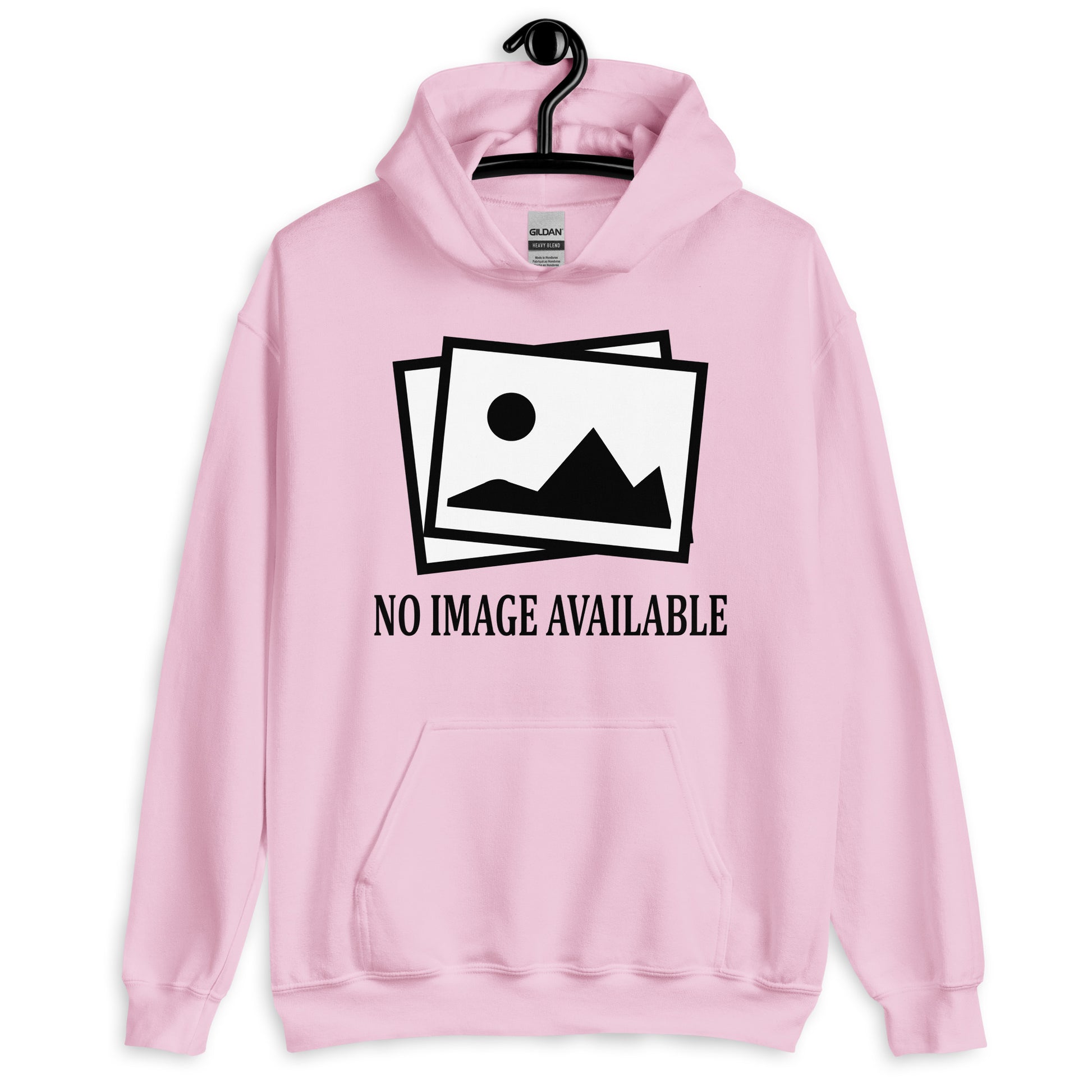 pink hoodie with image and text "no image available"