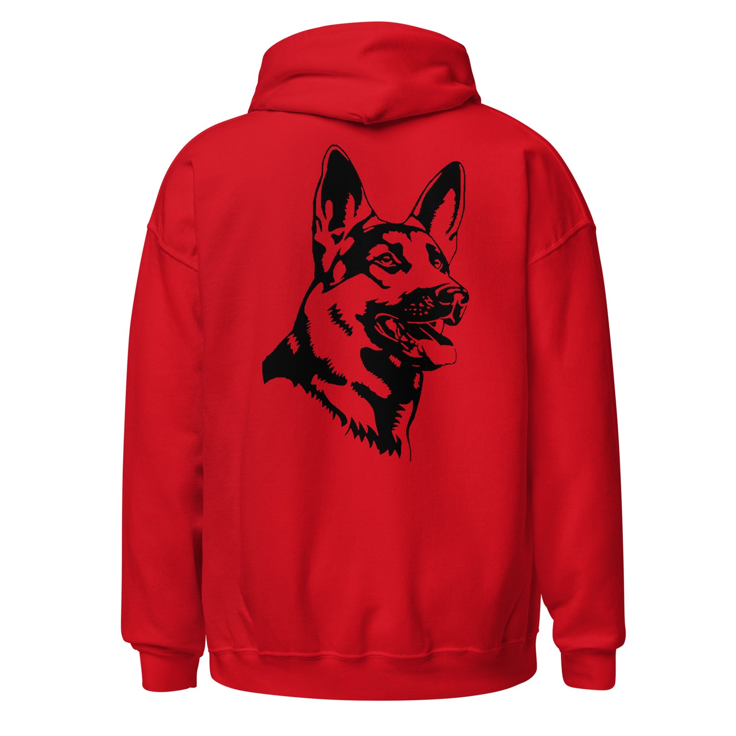 Black hoodie with German shepherd